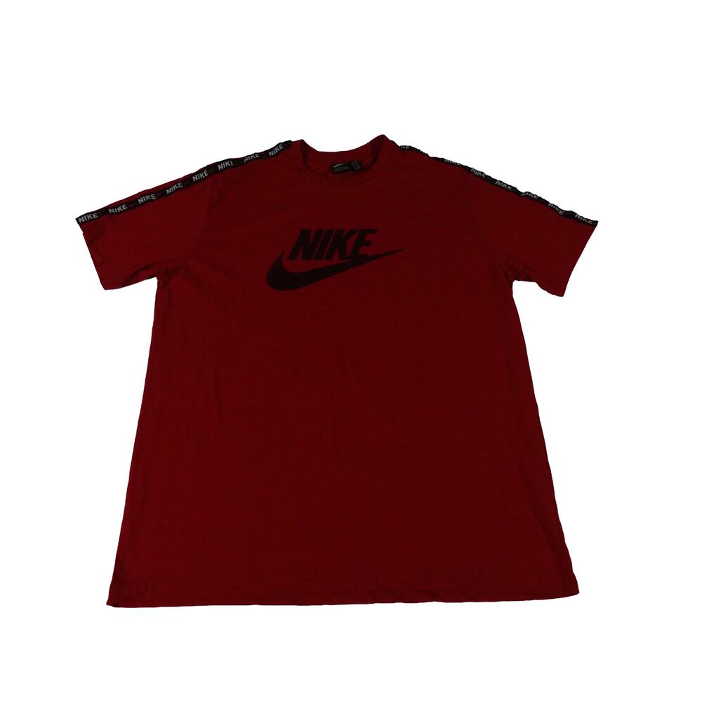 Nike T Shirt Swoosh Geometric Sleeve Red T Shirt Made Japan Men's 2XL